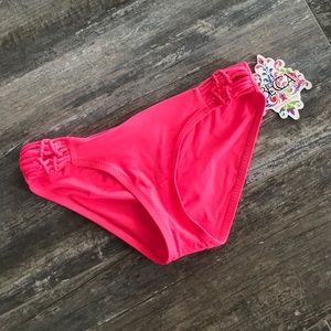 NWT BECCA neon coral / pink bathing suit bottoms!